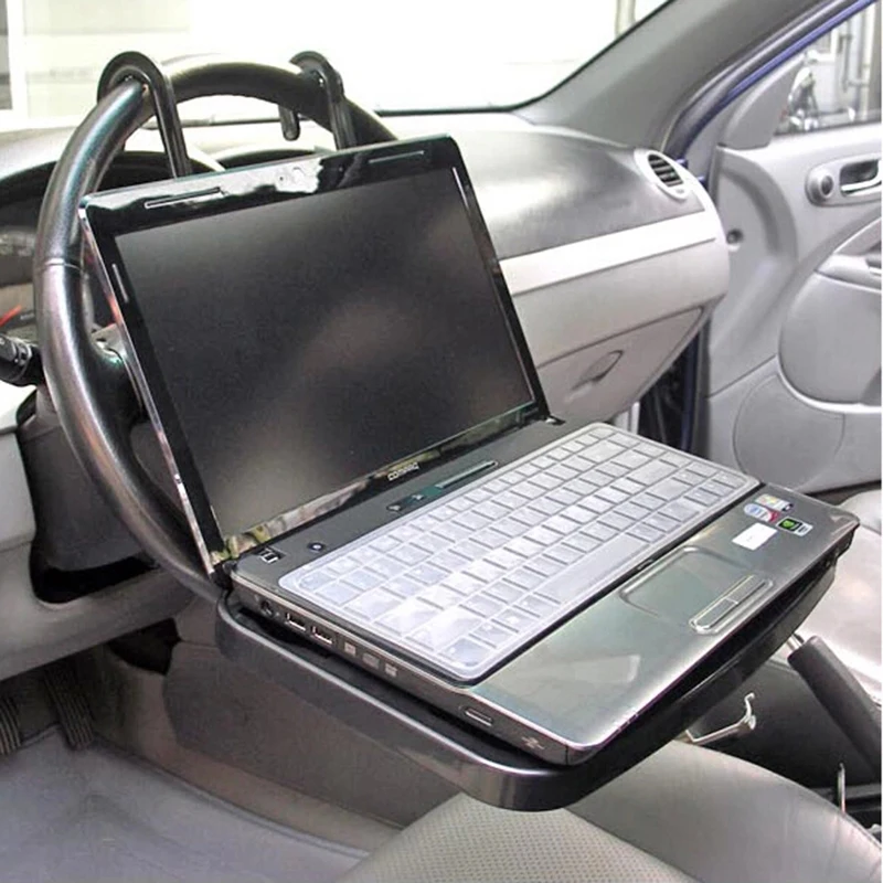 Portable Car Laptop Stand Foldable Car Back Seat Steering Wheel Mount